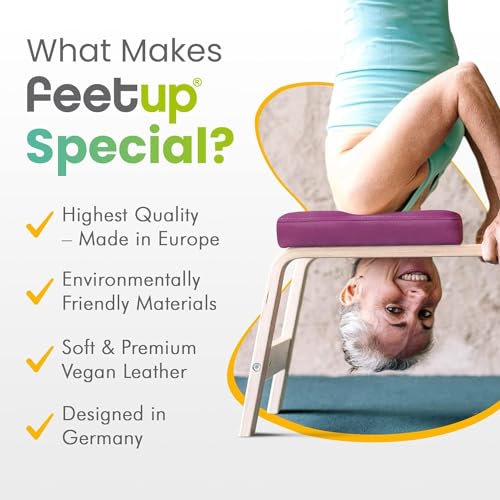 FeetUp - The Original Yoga Headstand Bench, Vegan Handstand Trainer Bench and Stand, Strength Training Inversion Equipment for Relaxation and Strength, Includes App & Starter Kit, #1 Worldwide