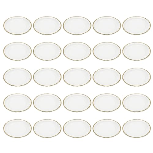 Platos Decorativos Plástico Redondos 25 Piezas Borde Dorado miniatura 6
