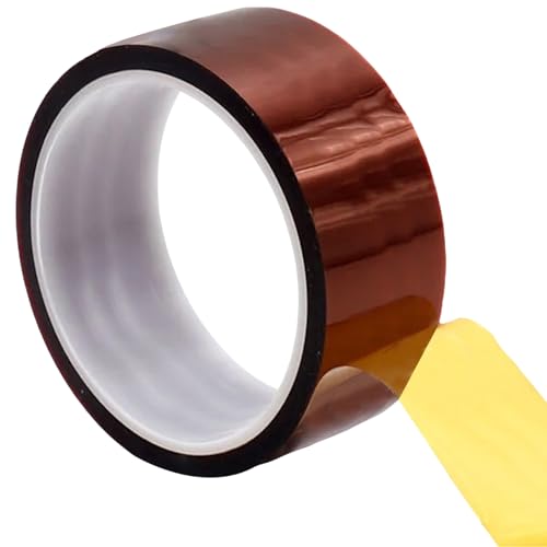 Misuyue Hitzebeständiges Klebeband, 40mm x 33m Kapton Tape, Polyimid Hochtemperaturband für Elektronik, 3D-Drucker Löten, Sublimation und Isolierenden Leiterplatten