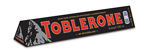 Toblerone Dark Chocolate with Honey and Almond Nougat Pouch, 100 Gm
