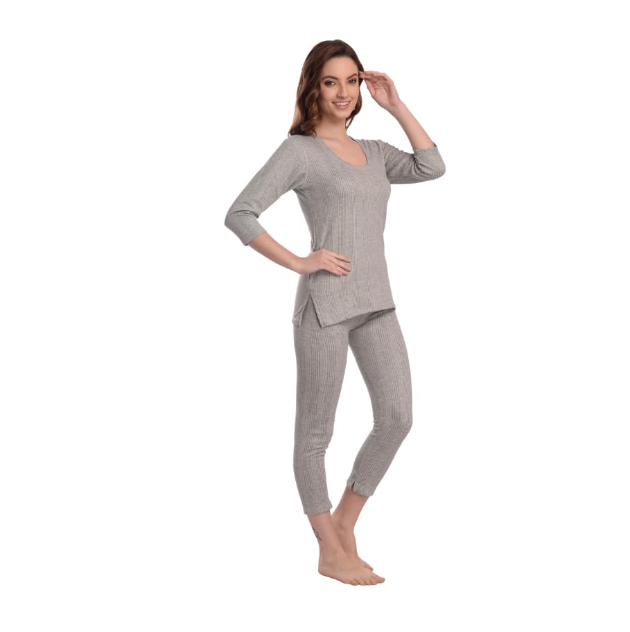 INNER Comfort Women's Thermal Wear Set | Full Sleeve Thermal Top & Full Length Bottom | Soft Stretch Winter Base Layer | Warm Thermals for Women | Winter Innerwear Combo-picture-16