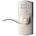 SCHLAGE FE595 CAM 619 ACC Camelot Keypad Entry with Flex-Lock and Accent Levers, Satin Nickel