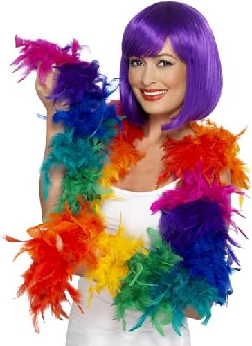 Boa De Plumes Karnevalsteufel Multicolore Ou Bi-Color – 1,80 M – Accessoire Carnaval, Déguisement, Théâtre (Arc-en-Ciel)