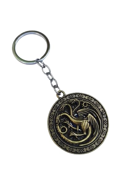 Three-Headed Dragon Metal Rotating Keychain | Antique Silver Finish Spinner Keyring for Bike, Car & Backpack | Premium House Targaryen Sigil Keychain - Gift for Boys & Men-image-42