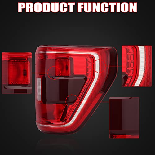 Jskapa Tail Light Assembly For 2021 2022 Ford F150 Xlt Rear Brake Lamp Halogen Type Blind Spot Right Passenger Side #TOP3