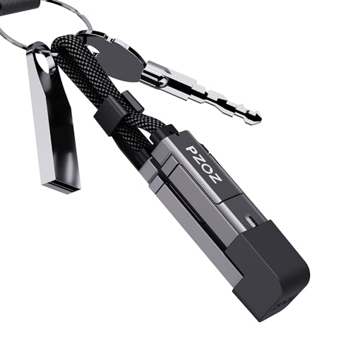 PZOZ (0.18M) USB C to Lightning Cable, 60W 4 in 1 Multi Charging Cable, Portable Keychain Charger Short Type C Cable with LED Display, PD Fast Charging Cord for iPhone 16/15 Pro Max/Samsung/power bank