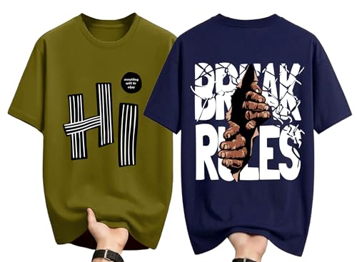 Image of AUSK Oversized T-Shirts || Printed Loose Fit Half Sleeve Tshirt for Mens