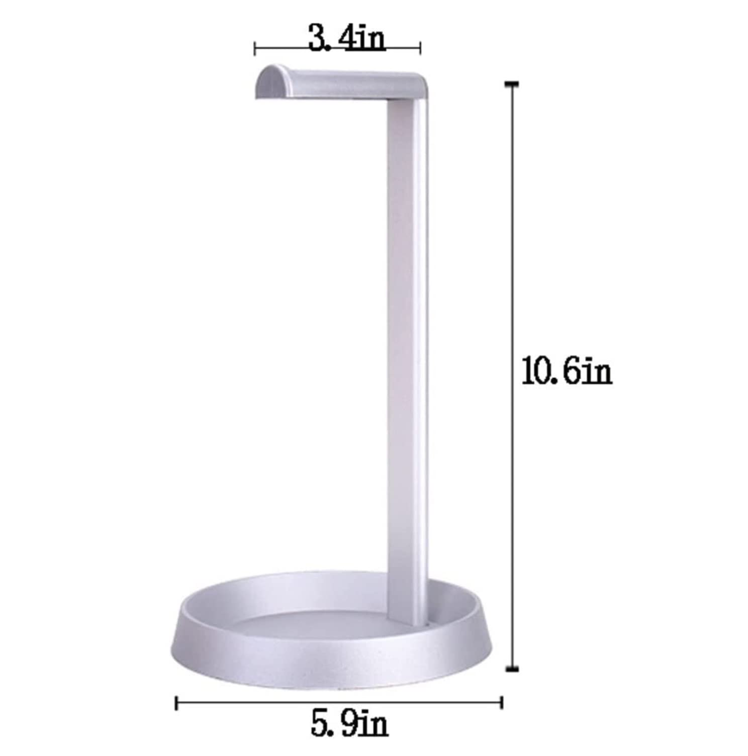 Soporte para Auriculares Soporte De Metal para Auriculares Base De Bandeja De Soporte De Auriculares De Almacenamiento Multifunción Adecuado para Todos Los Auriculares Soporte Cascos(White)