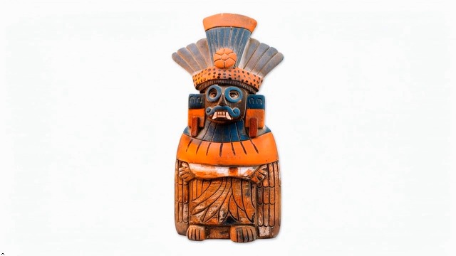 Escultura Cerámica Rústica Tlaloc México 8.25 pulg miniatura 7