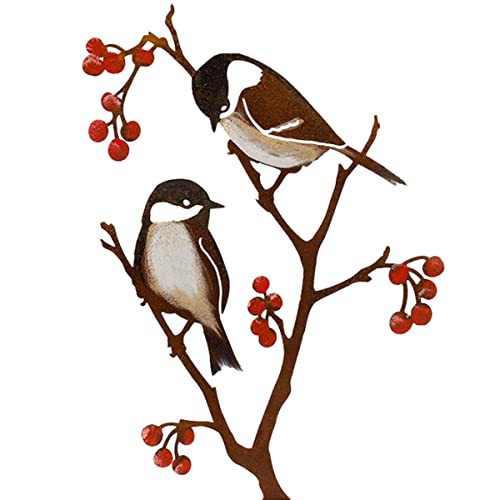 LGZIN Décorations d'oiseaux en métal, Oiseau en métal Décoration de Jardin, Oiseaux decoratives extérieur, Oiseaux sur la Branche métal, pour Jardin Et Décoration Intérieure Et Extérieure