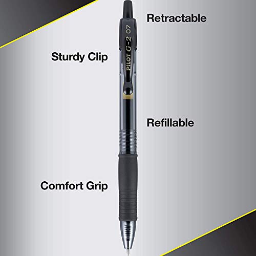 Bolígrafos Pilot G2 Premium Reasfillables y Retráctiles, Punta Fina, Tinta Negra, 12 unidades, 5 Pack miniatura 2