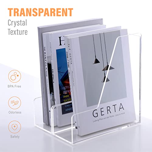 Sanrui HENGULUS 2-Pack Acrylic Magazine File Holder Desk Organizer Magazine Rack thumb #4
