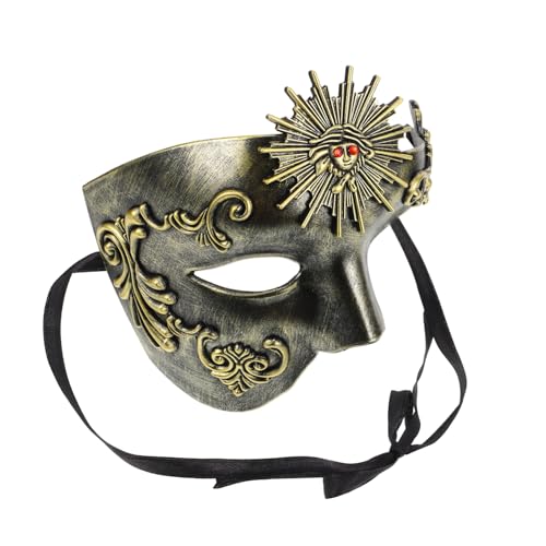 Yardenfun Masque De Carnaval Vénitien Homme Demi-visage Abs Rigide Avec Détails Sculptés Et Bande Élastique Ajustable Pour Fêtes Mascarade Et Halloween