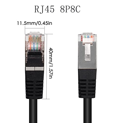 QIANRENON RJ45 Panel Mount Waterproof Connector CAT5e 8P8C Male to Female Outdoor Ethernet LAN Network Extension Socket,IP67 Waterproof,40cm/15.7in - Image 2