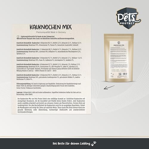 Pets Protect SUPERFOOD Kauknochen für Hunde 12cm | Kauknochen Mix | 5 einzigartige nährstoffreiche Kauknochen Kaustangen Hund für Groß & Klein | Made in Germany | getreidefrei | Kauleckerli