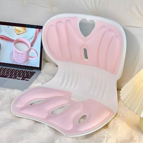 Assento Estofado Ergonômico Apoio Lombar Rosa 35x33cm - Top Rio