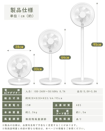 禄越 リビング扇風機 サーキュレーター XR-PF960-WH の商品画像 7
