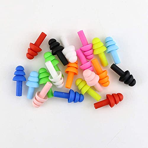 Image of Silicone Swimming Earplugs, Reusable Silicone Swimming Earplugs Soft and Flexible Ear Plugs for Swimming, Waterproof, Ear Plugs 10 Pairs Random Color