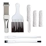 Kit de Limpieza para Aire Acondicionado, Cepillos de Aleta de Acero Inoxidable, 3 Cepillo Aire Acondicionado de Plástico (1 Grande, 2 Mini), Cepillo Plano con 2 Paños, para la Limpieza máquinas