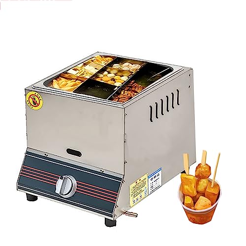 WOTZOV Freidora de Gas Comercial de encimera con 1 Cesta extraíble y Tapa, de Acero Inoxidable, 28 x 34 x 27 cm. Ideal para Papas Fritas, donas y Pollo en rodajas.，B