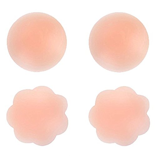 DEKPRO - Pezoneras - para mujer 2PCS Round+2PCS Flower Small