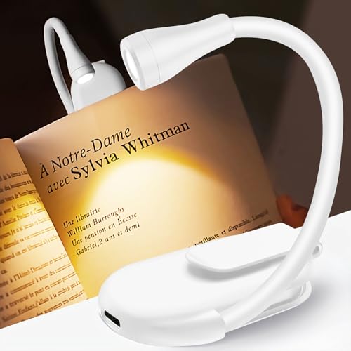 Image of Ubitree LED Clip-On Reading Light - Stepless Dimmable, 3 Lighting Modes, Flexible Neck, Perfect for Bed Headboard, Office & Home Use