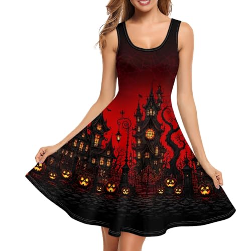 Image of TOADDITDO Womens Summer Sleeveless Tank Dress with 2 Side Pockets XS-4XL Plus Size