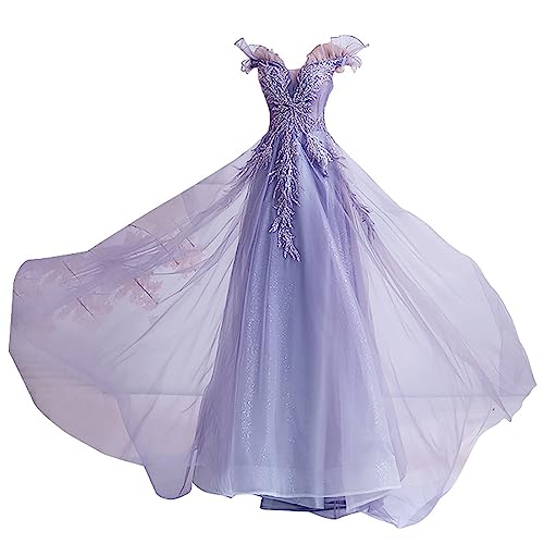 Robe de bal demoiselle d'honneur violette maxi col en V pour invité de mariage d'été