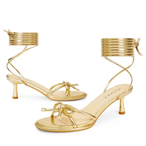 Strappy Heels Bow Tie Kitten Heels for Women Lace up Sandals Rounded Toe Party Dressy Prom Shoes3