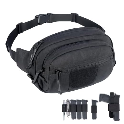 CLTAC Tactical Fanny Pack for Handgun Pistol Concealed Carry, Everyday Crossbody Gear EDC Waist Bag for Outdoor Hiking with Gun Holster