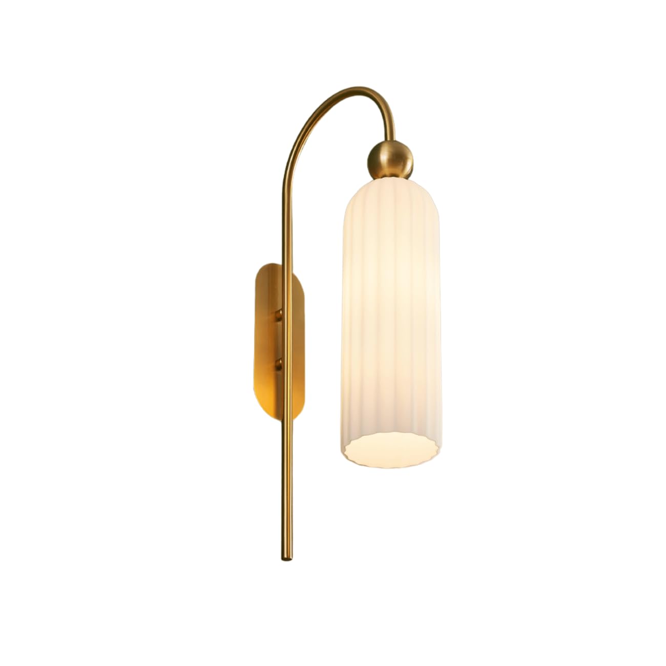KOSILUM Leonora - Aplique campana dorada de cristal opal texturizado - Luz blanca cálida iluminación salón dormitorio cocina pasillo - 1 x max 40 W - E14 - IP20