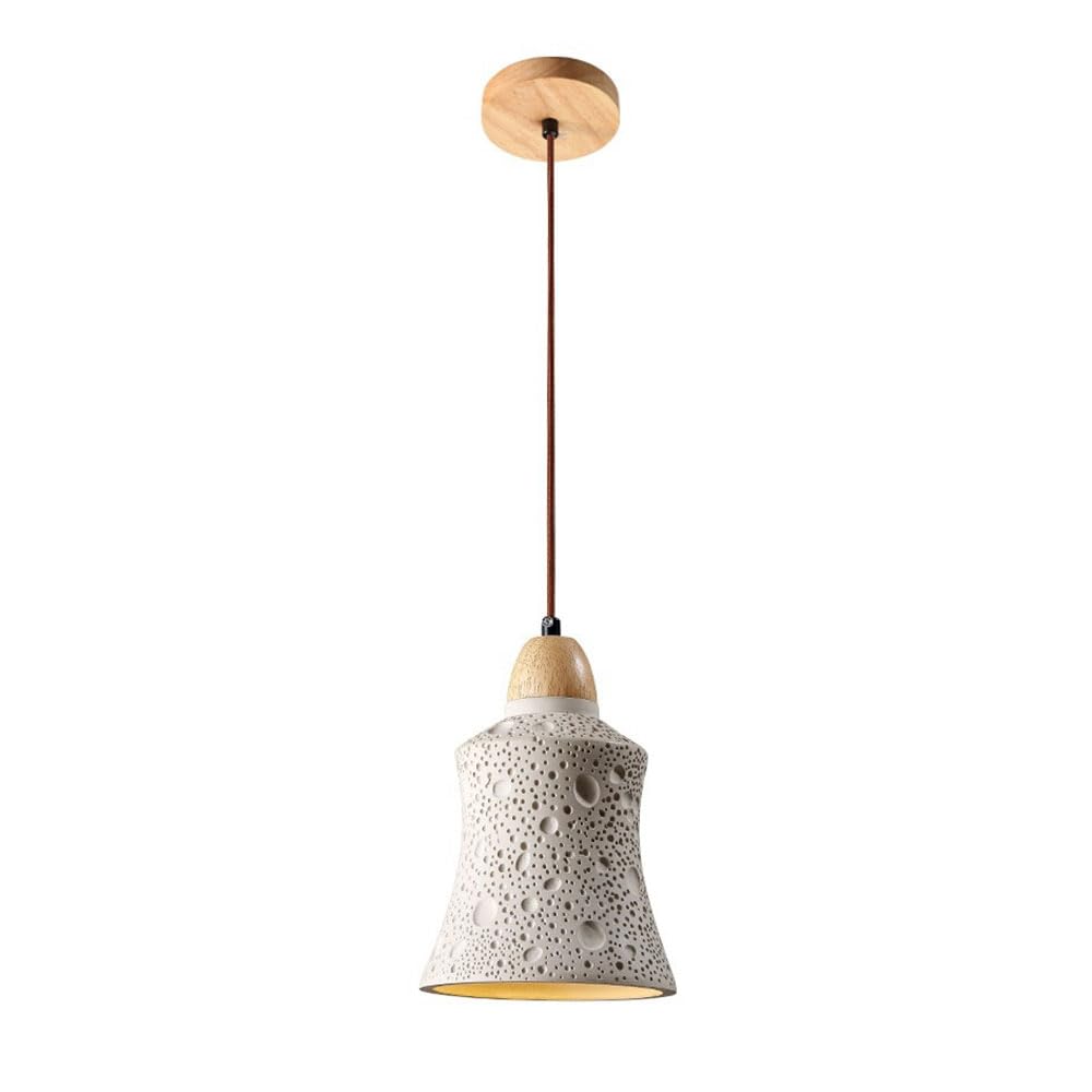 Lustre créatif en ciment crème au design minéral haut de gamme unique