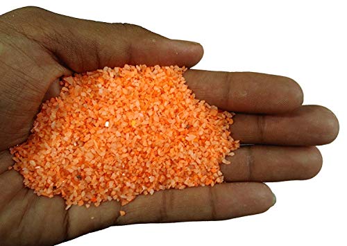 Image of Maalavya Sugar Size Crystal Sand for Home and Garden Decor, Aquarium Substrate (Orange, 950 Grams)