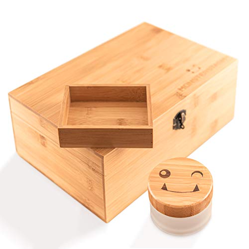 MonsterStash Box Large Storage Humidor – Handmade Premium Bamboo | Includes Smell Proof