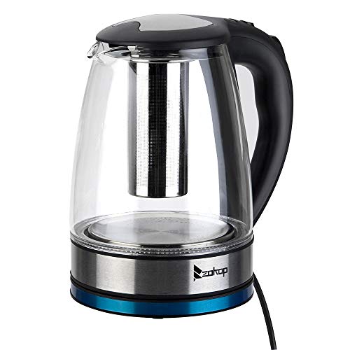 Tetera eléctrica de vidrio 1.8L, acero inoxidable miniatura 1