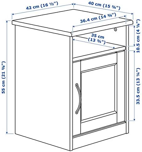 SONGESAND Bedside table, white, 42x40 cm, durable and easy to care for. Side tables. Coffee & side tables. Tables & desks. Furniture. Environment friendly.