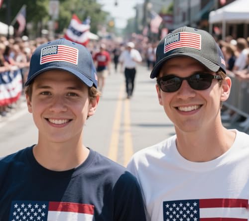 Image of 2-Pack USA Flag Hats for Men Baseball American Flag Hats for Men USA Cap USA Tactical Washed for Women