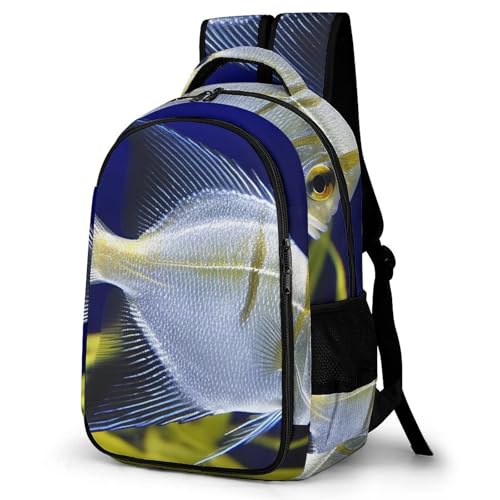 Mochila para mulheres e homens, mochila fofa para laptop Corgi bolsa de computador casual bolsa de enfermeira bolsa para laptop, Aquário Angelfish, One Size, Mochilas de viagem