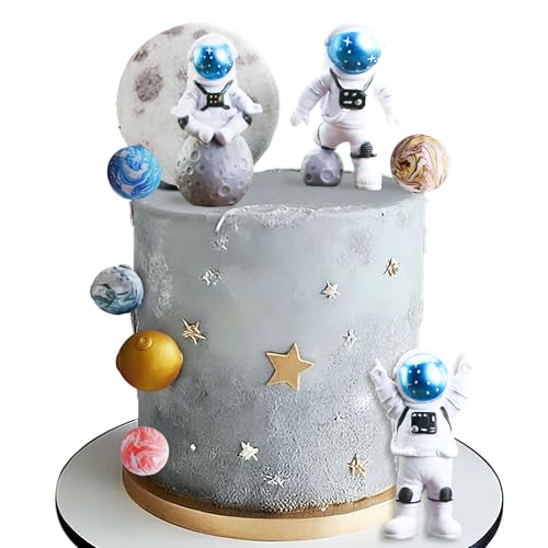 JeVenis Weltraum Partyzubeh&ouml;r - Galaxy Kuchendekoration mit Raketen und Astronauten