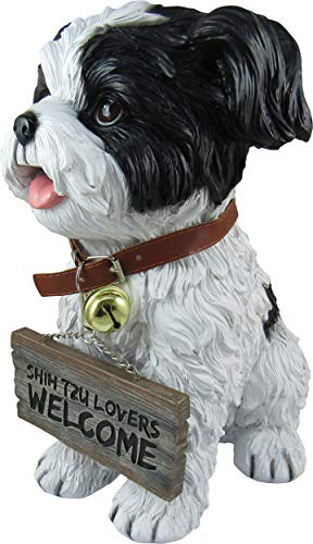 Estatua decorativa perro Shih Tzu para exterior y jardín miniatura 4