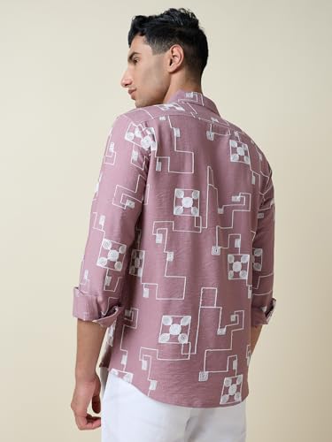 Image of Thomas Scott Mens Regular Fit Embroidered Full Sleeves Casual Shirt