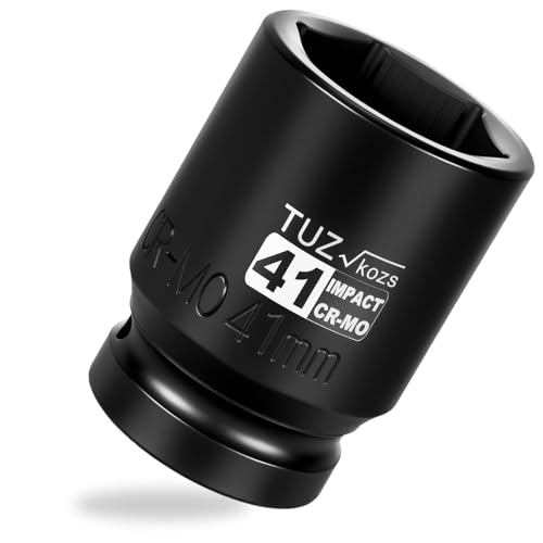 Image of 1 Inch Drive 41mm Deep Metric Impact Socket,CR-MO,6 Point Radius Corner Design,Square Chamfered Opening,Axle Nut Impact Grade Socket for Easy Removal