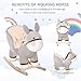 Qaba Kids Rocking Chair, Plush Ride On Rocking Horse Donkey with Sound, Wood Base Seat, Safety Belt, Baby Toddler Rocker Toy for 18-36 Months, Gray