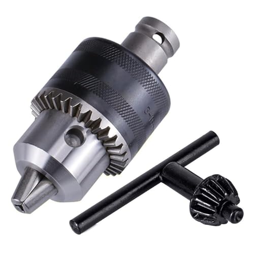 Image of Homdum 13mm Capacity Key Drill Chuck for Impact Wrench Converter Conversion Tool | 1 /2 Inch Socket Square Female Adapter | 1 /2-20 UNF Mount