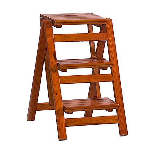 Escabeau chaise pliable en bois 3 marches multifonction - 2
