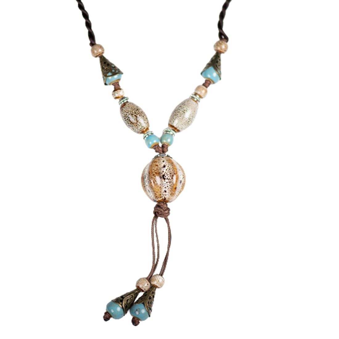 Rozozo Bohemian Hippie Beads Necklace Boho Jewelry Gift for Women and Girl