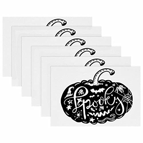 Sets de table en tissu Halloween : lot de 4 protections de table chics motif citrouille - 6
