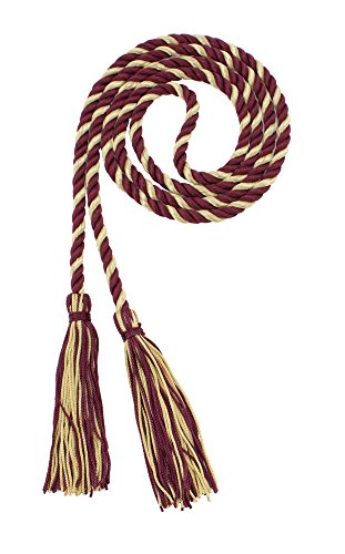 Image of Graduation Honor Cord - Maroon /Old Gold - Every School Color Available - Made in USA