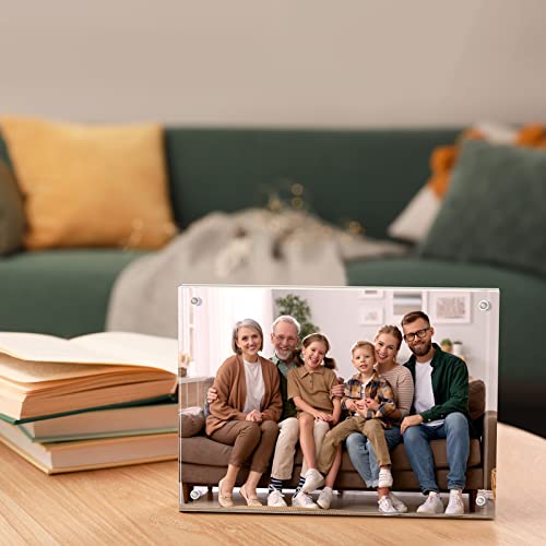 Acrylic Photo Frame 5X7 Inches 1 Pack Free Standing Desktop Double Sided 22Mm Thickness Magnetic Clear Lucite Frame Premium 2 Sided Acrylic Picture Frames Display With Magnetic Desktop Display Gifts Ideal #TOP5