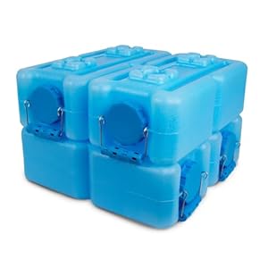 International Water Storage Containers for Emergency Water Storage | 6-Pack of Stackable 3.5 Gallon Water Container Bricks | Food-Grade HDPE Plastic | BPA-Free | STD Blue